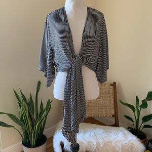 Multi-tie striped top